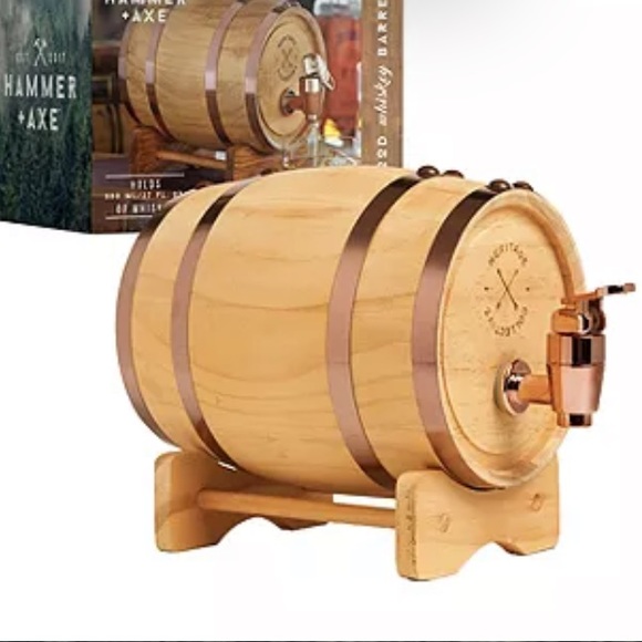 NWT Hammer + Axe Wood Whiskey Barrel 800 ml - Picture 2 of 8